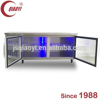QIAOYI C economical type glass door prep table refrigerator freezer 470L