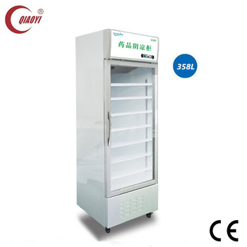 C0 glass door medicines showcase chiller 358L