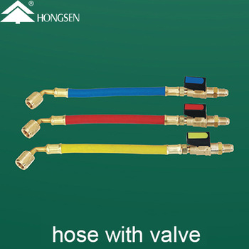 150MM Charging Hose with Ball Valve Red Blue Yellow