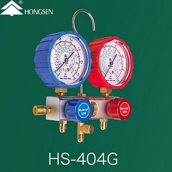 Air Conditioner Refrigeration Manifold Gauge Set Aluminum Valve Body HS 404G