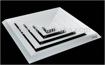 Return air diffuser grille with opposite blade damper