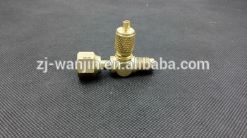 Brass Copper Access Valve Swivel Tee Fitting used for air conditioner and refrigeration