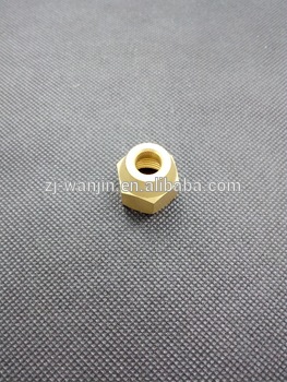 Customized brass flare connector hex bolt nut for air conditioning