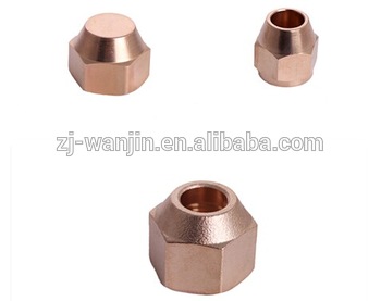 Customized brass flare connector hex bolt nut for air conditioning