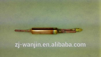 two inlets and one outlet copper welding filter drier with access valve used for air conditioner