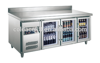 Three glass door drink cooling workbench refrigerator for sale