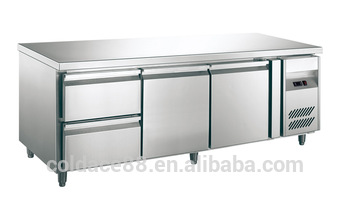 Factory directly discount hotel restaurant stainless steel bench refrigerator