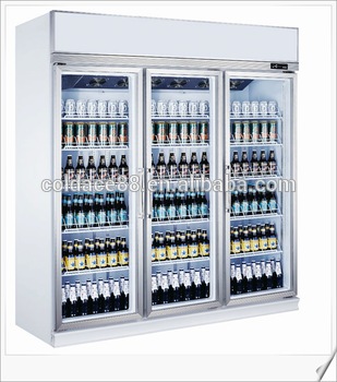 High luster steel plate design upright showcase Beverage display cooler for sale