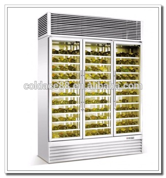 3 Door Upright showcase 1000 L Capacity wine cooler cabinet for supermarket