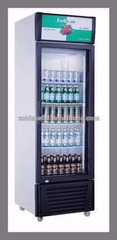 Single Door Fan Cooling Upright Showcase Beverage Display Chiller for sale