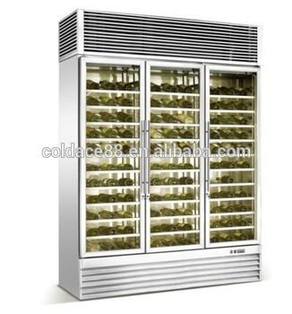 Glass door wine display showcase refrigerator supermarket wine cooler 12 18 degree