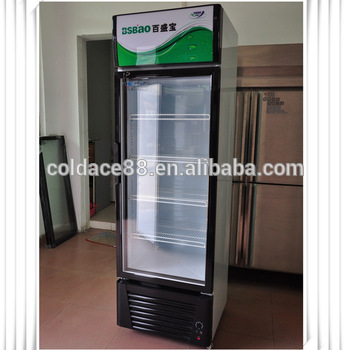 268L single door upright cold drink refrigerator with light inside