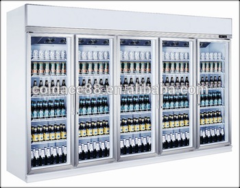 Used glass door cooler 3 door Beverage freezer Beer cooler catanier for supermarket use