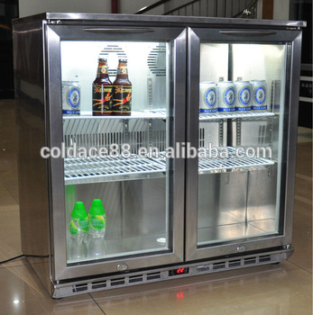 Table top design bar counter mini beer can chiller cooler fridge with locking