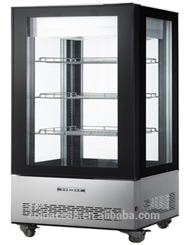 Four side glass sliding door dount display case with PVC shelf