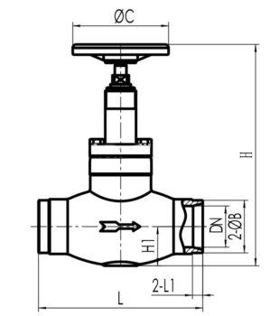 Cast Iron Angle Globe Valve PN16 J44H 16