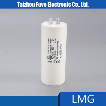 60MFD 450VAC 2 2pins CBB60 motor capacitor PP white case