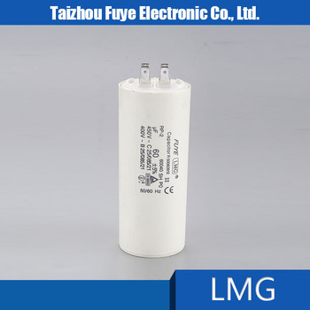 60MFD 450VAC 2 2pins CBB60 motor capacitor PP white case