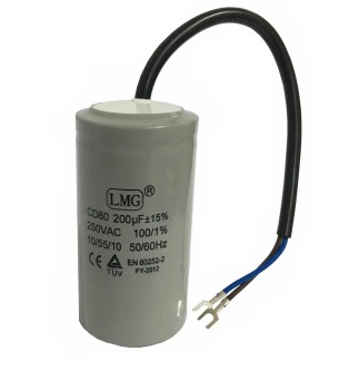 200MFD 250VAC ac start capacitors with cables