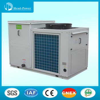 Air cooled condenser packaged DX rooftop unit