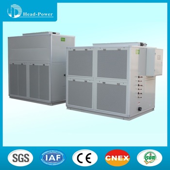 Split air conditioner air cooled with fresh air