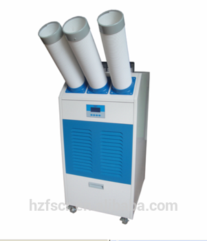Floor standing industrial portable air conditioner with portable wheels