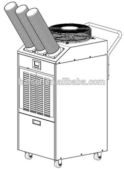 Industrial 24000BTU Portable Spot Air Conditioner with 3 Outlet Pipe