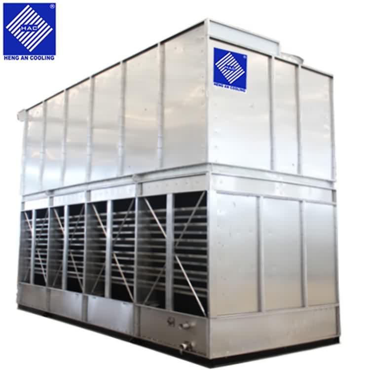 Hot selling closed circuit square cross flow pvc filling cooling tower with superdyma casing