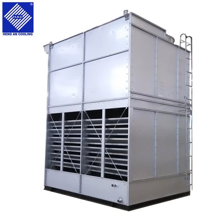 Evaporative condenser cooling tower for ammonia gas