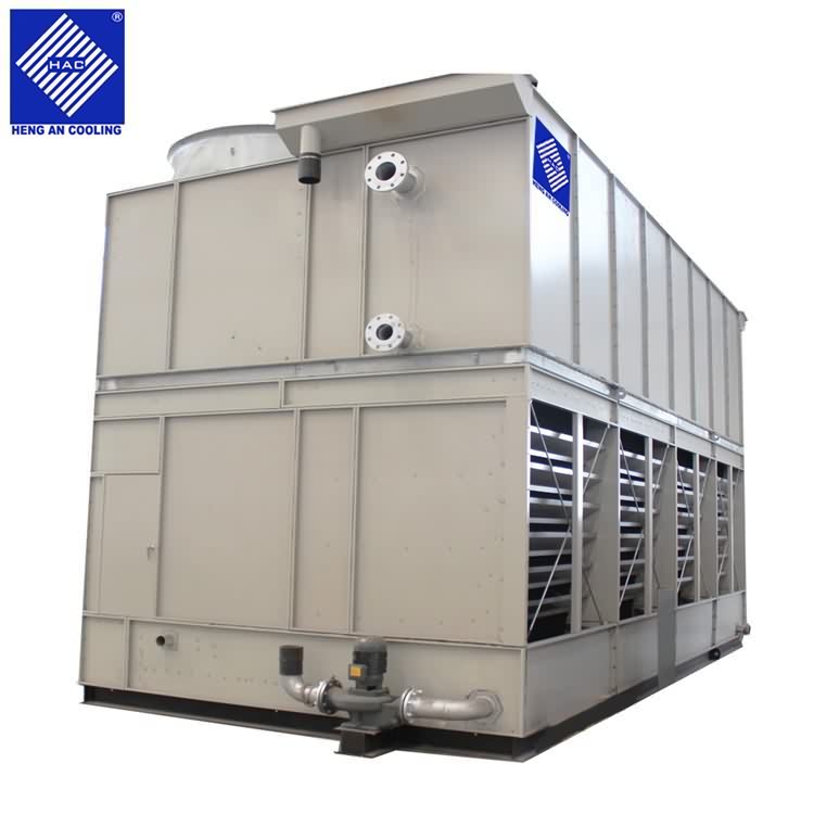 Hot selling closed circuit square cross flow pvc filling cooling tower with superdyma casing
