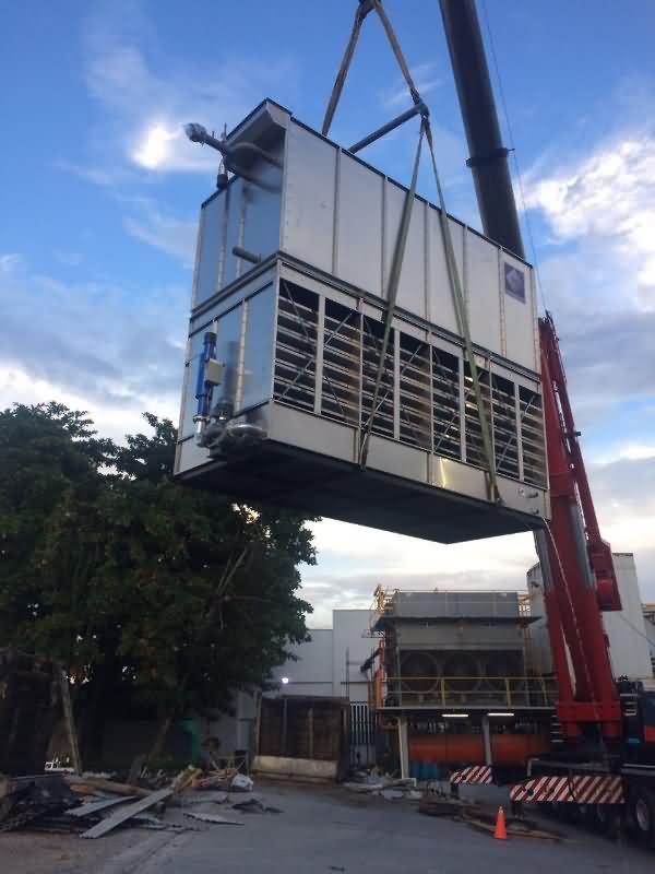 ammonia evaporative condenser for ice plant