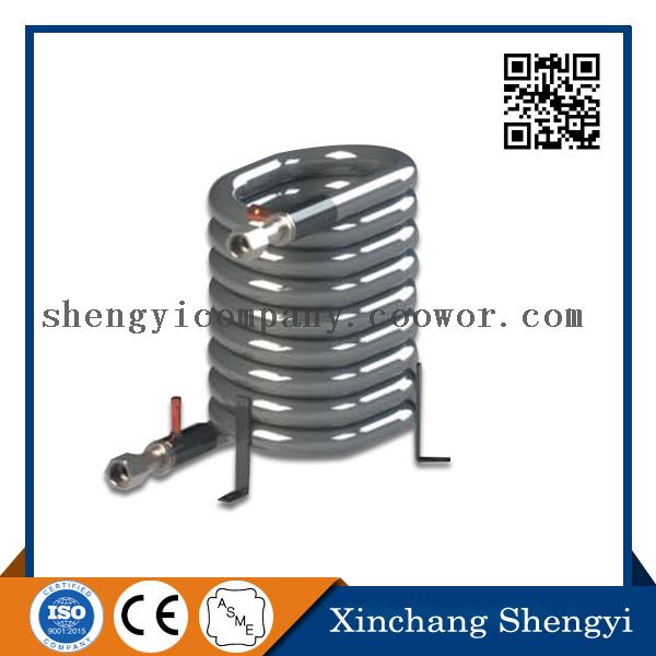 corrosion resisted Titamum tube coaxial coils heat exchanger for swimming pool