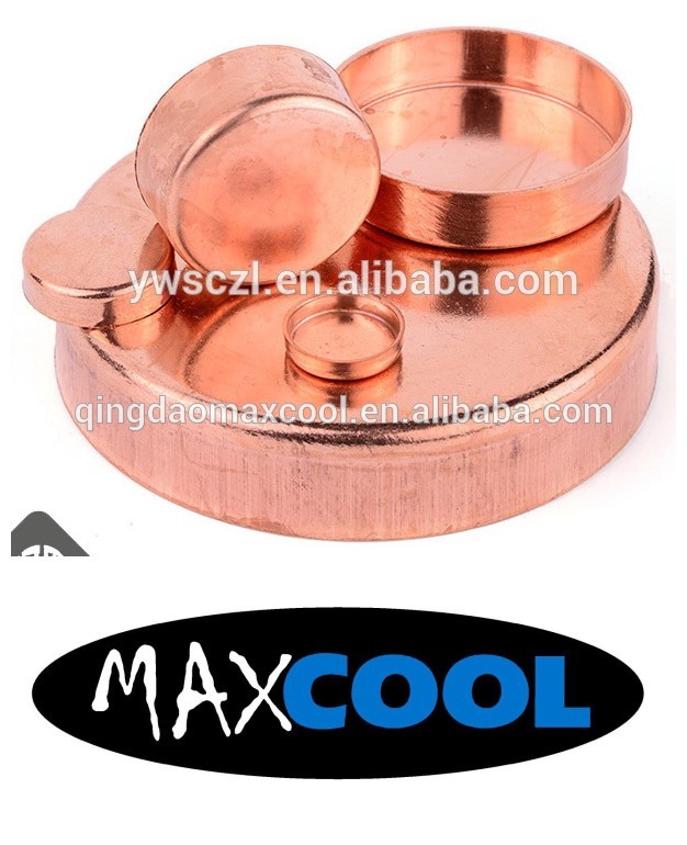 Round shape copper end cap for plumbing