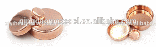 Round shape copper end cap for plumbing