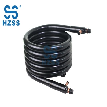 HZSS high efficiency copper pipe water cooled condenser for ice machine coaxial heat exchanger