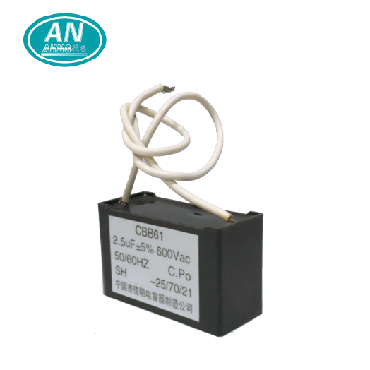 Black Fan Capacitor Cbb61 1 5uf 2 5uf 4 Wires Ac 250v 50