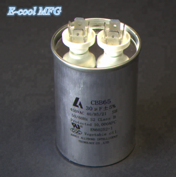 oil filled cbb65 capacitor for aircondition with aluminum case and round type