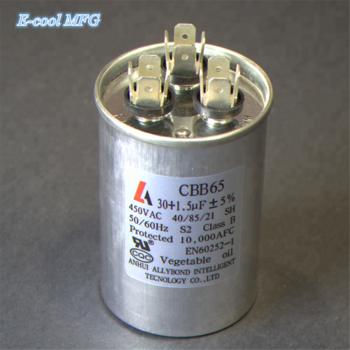 Hot sales refrigeration parts CBB65 air conditioning motor run capacitors