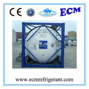 Refrigerant Gas R134a ISO TANK Used For Air Conditioning/Condenser/ Refrigeration Oils