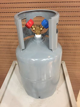 refillable gas cylinder r134a CE 12L 1/4 cylinder two valves