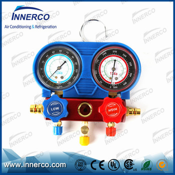 High quality low price R22 R134a R407C air manifold pressure gauge