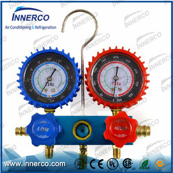 High quality low price R22 R134a R407C air manifold pressure gauge