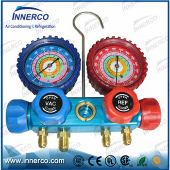 High quality low price R22 R134a R407C air manifold pressure gauge