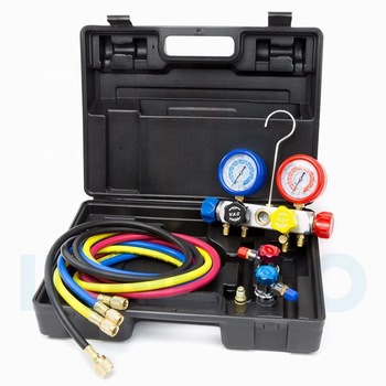 A/C Refrigeration Manifold Gauge Aluminum Valve Body