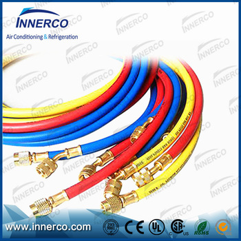 High quality pvc R134a fast hydraulic rubber charging hose with ball valve