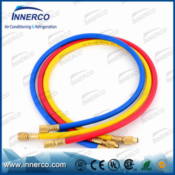 High quality pvc R134a fast hydraulic rubber charging hose with ball valve