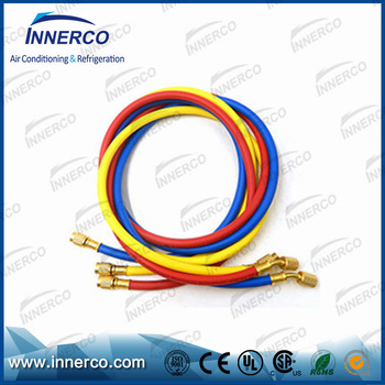 High quality pvc R134a fast hydraulic rubber charging hose with ball valve