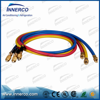 High quality pvc R134a fast charging hose brass ball valve
