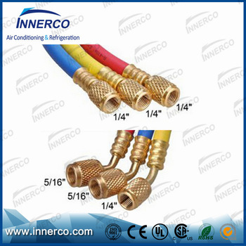 High quality pvc R134a fast rubber charging hose with ball valve
