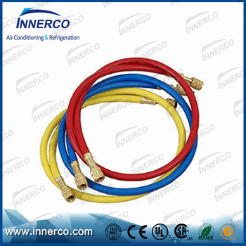 High quality pvc R134a fast rubber charging hose with ball valve